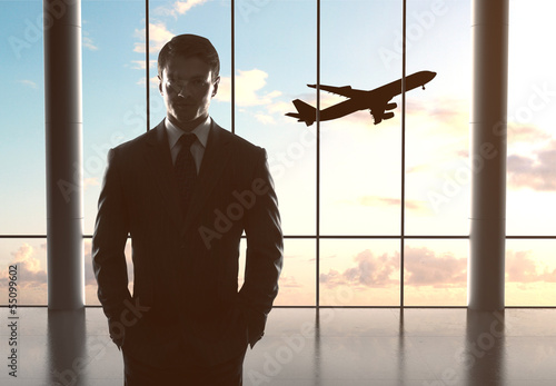 Photo: man and airplane man and airplane