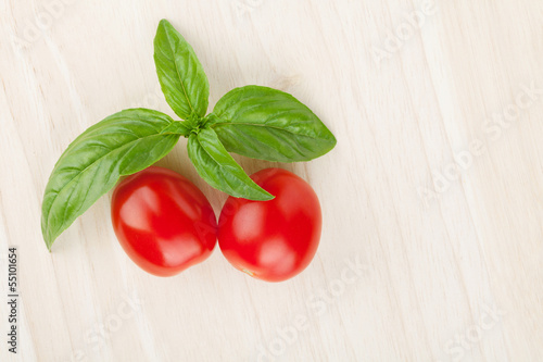Photo: Tomatoes and basil Tomatoes and basil