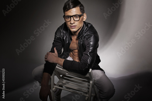 Photo: Attractive young man with perfect body Attractive young man with perfect body