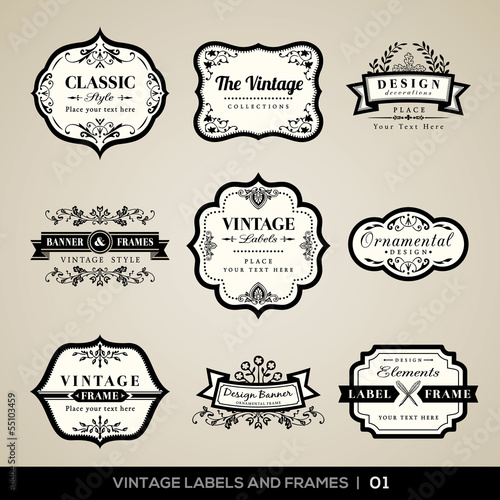 Vector: Vintage labels and frames Vintage labels and frames