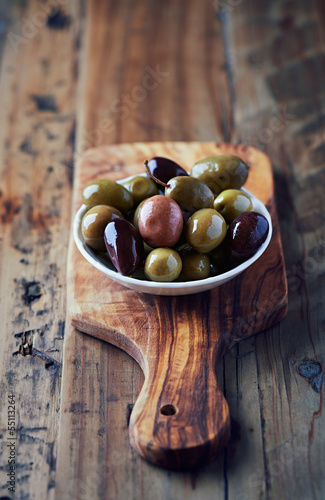 Photo: Marinated olives in a small dish Marinated olives in a small dish