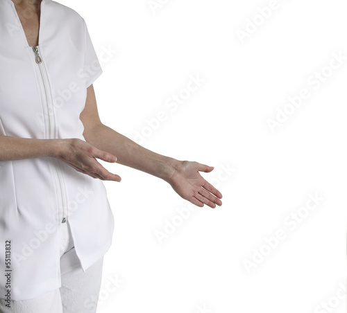 Photo: Therapist with welcome gesture Therapist with welcome gesture
