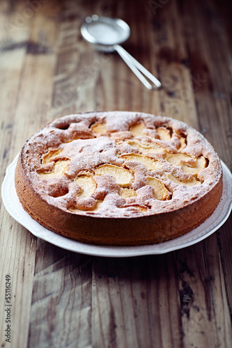 Photo: Homemade apple cake on a plate Homemade apple cake on a plate