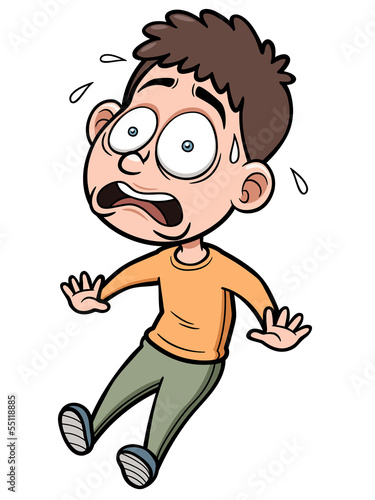 Vector: Vector illustration of Cartoon Man scared Vector illustration of Cartoon Man scared