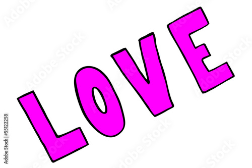 Illustration: pink love sign, symbol pink love sign, symbol