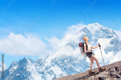 Photo: Young woman mountaineer Young woman mountaineer