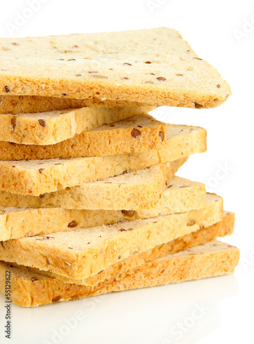 Photo: Toast bread, isolated on white Toast bread, isolated on white