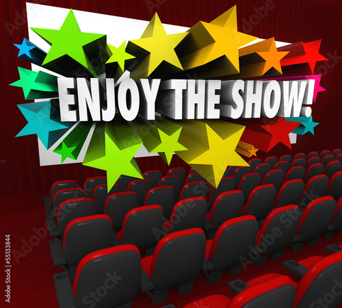 Illustration: Enjoy the Show Movie Theater Screen Entertainment Fun Enjoy the Show Movie Theater Screen Entertainment Fun