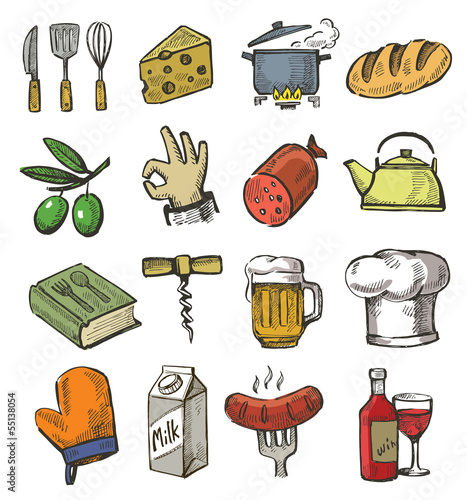 Vector: hand drawn kitchen hand drawn kitchen