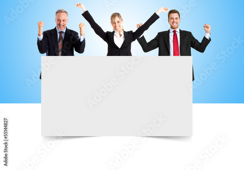 Photo: Group of people on a blank board Group of people on a blank board