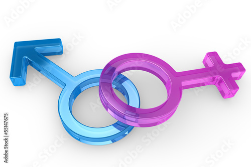 Illustration: Male and female glass symbols Male and female glass symbols