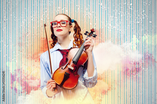 Photo: Young woman violinist Young woman violinist