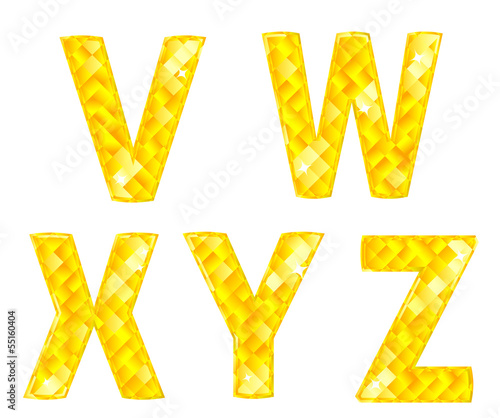 Vector: Diamond letters V, W, X, Y, Z Diamond letters V, W, X, Y, Z