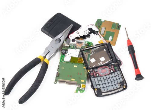 Photo: Fixing broken cell phone Fixing broken cell phone