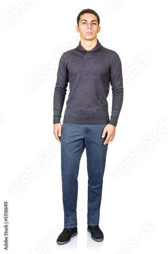 Photo: Man in fashion look isolated on white Man in fashion look isolated on white