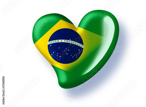 Illustration: green heart with brazil flag for the soccer championship 2014 green heart with brazil flag for the soccer championship 2014