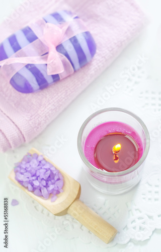 Photo: sea salt, soap and candle sea salt, soap and candle