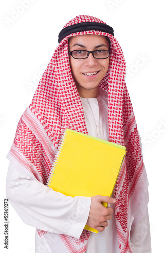 Photo: Arab student isolated on white Arab student isolated on white