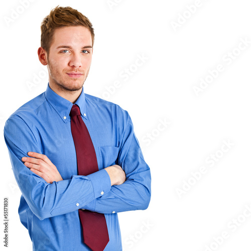 Photo: Handsome young businessman portrait isolated on white Handsome young businessman portrait isolated on white