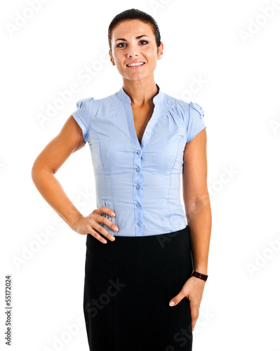 Photo: Young businesswoman isolated on white Young businesswoman isolated on white