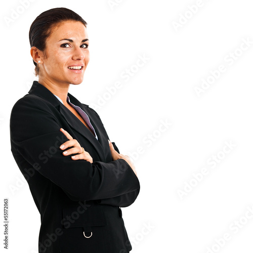 Photo: Young businesswoman isolated on white Young businesswoman isolated on white