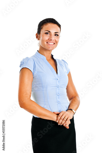 Photo: Young businesswoman isolated on white Young businesswoman isolated on white