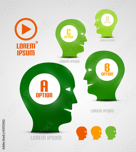 Vector: Vector head and ideas presentation template Vector head and ideas presentation template