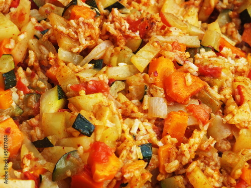 Photo: Chopped seasonal vegetables in a large pan Chopped seasonal vegetables in a large pan