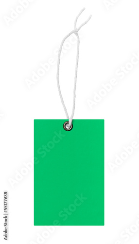 Photo: Blank green price tag Blank green price tag
