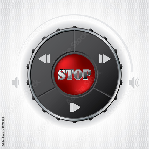Vector: Volume and playback control gauge design Volume and playback control gauge design