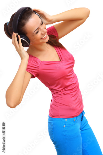 Photo: Happy smiling girl dancing Happy smiling girl dancing