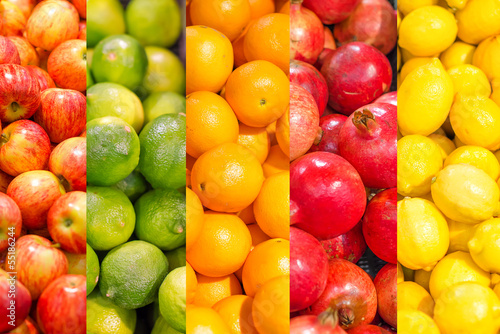 Photo: Collage. Lots of different fruits Collage. Lots of different fruits
