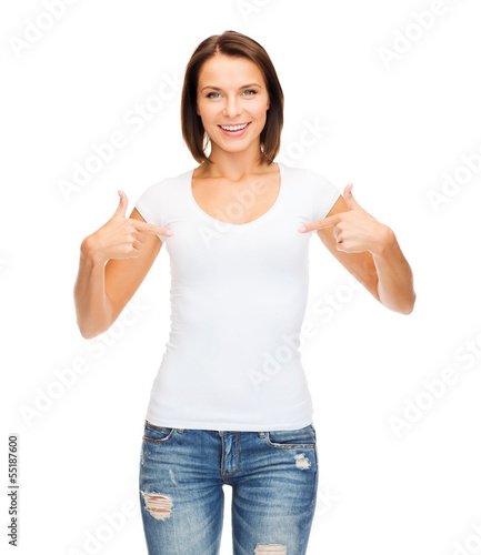Photo: woman in blank white t-shirt woman in blank white t-shirt