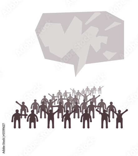 Vector: Crowd of people expressing special idea with speech bubble Crowd of people expressing special idea with speech bubble