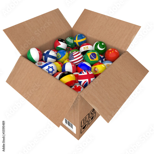 Illustration: Balls as national flags of the world countries Balls as national flags of the world countries