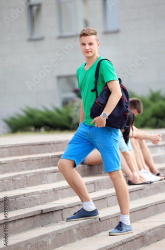 Photo: College boy outdoors College boy outdoors