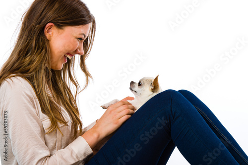 Photo: Girl and dog Girl and dog