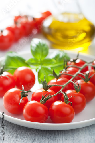 Photo: cherry tomatoes and basil cherry tomatoes and basil