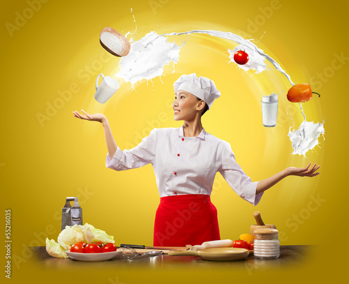 Photo: juggler female cook juggler female cook
