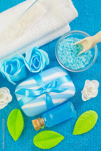 Photo: sea salt,soap and oil sea salt,soap and oil