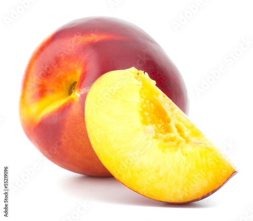 Photo: Nectarine fruit isolated on white background Nectarine fruit isolated on white background