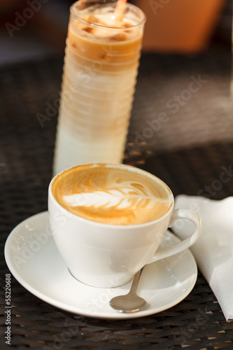 Photo: cappuccino on the table cappuccino on the table