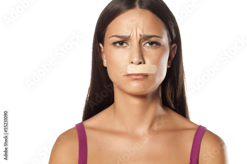 Photo: patch under her nose because of bad waxing her mustache patch under her nose because of bad waxing her mustache