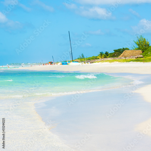 Photo: View of the caribbean Varadero beach in Cuba View of the caribbean Varadero beach in Cuba