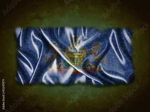 Illustration: Vintage Pennsylvania flag. Vintage Pennsylvania flag.