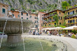 Limone, Markt, Brunnen, Hafen, Gardasee, Italien Limone, Markt, Brunnen, Hafen, Gardasee, Italien