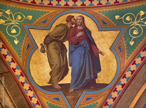 Photo: Vienna - Fresco of Judas betray Jesus Vienna - Fresco of Judas betray Jesus