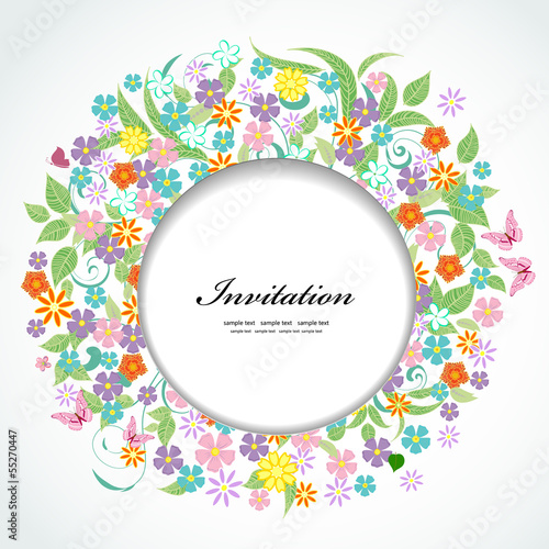 Vector: Round floral frame for your design Round floral frame for your design