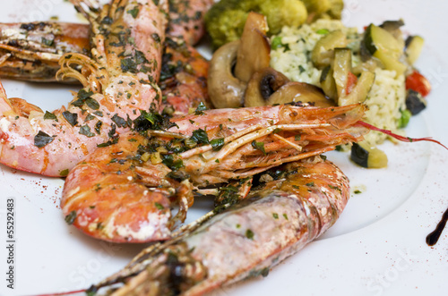 Photo: Plat de crevettes Plat de crevettes