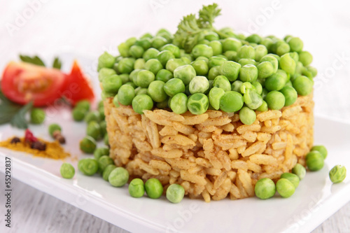 Photo: rice and pea rice and pea